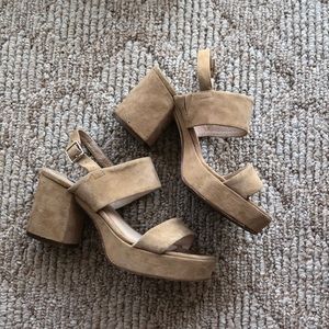 Steve Madden Rena Beige Suede Platform Sandal